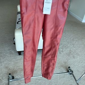 Zara Faux Leather Mid-Rise Pants